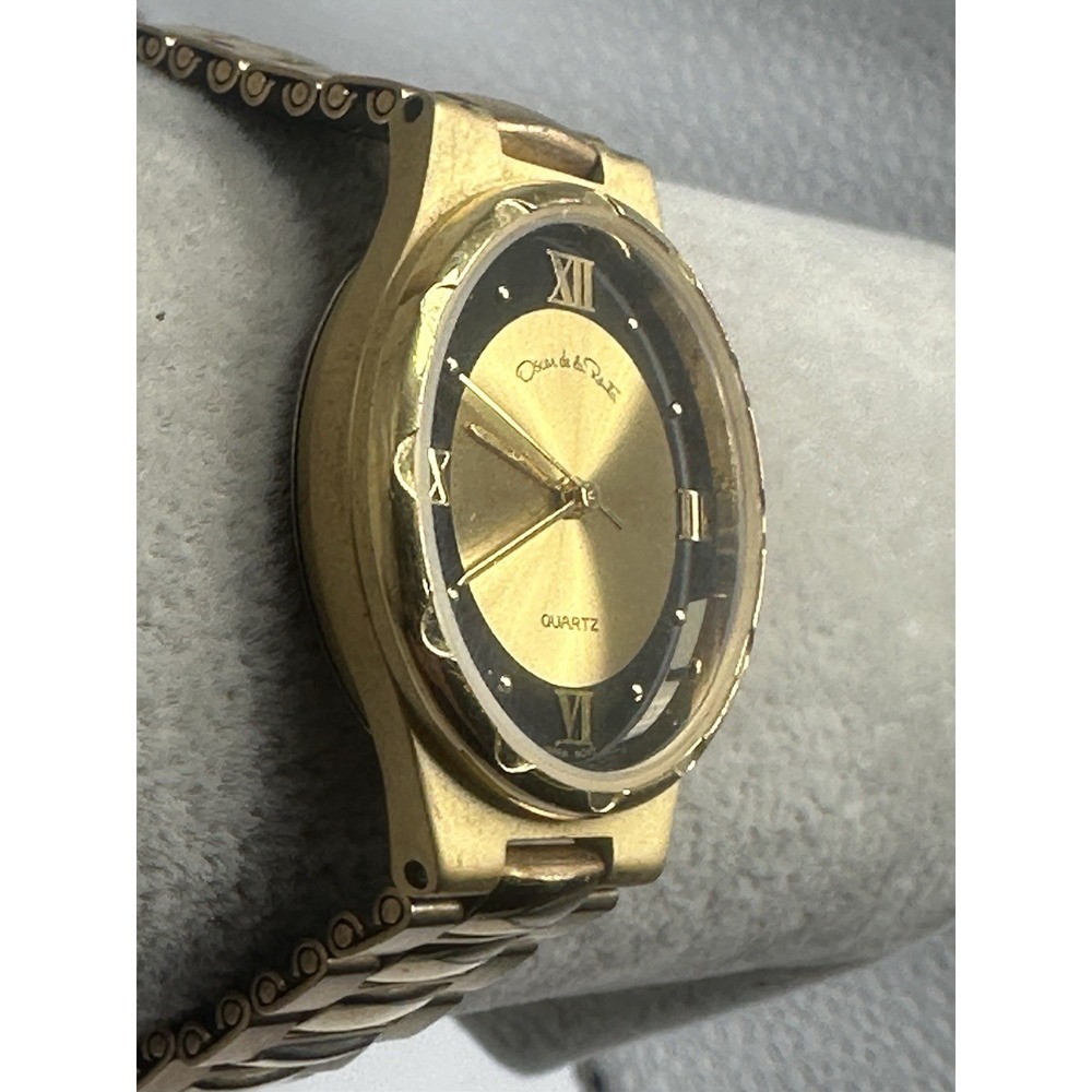 Oscar De La Renta Ladies Watch New Battery 29MM 7" Gold Tone H65 - Picture 3 of 10